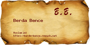 Berda Bence névjegykártya