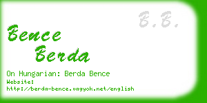 bence berda business card